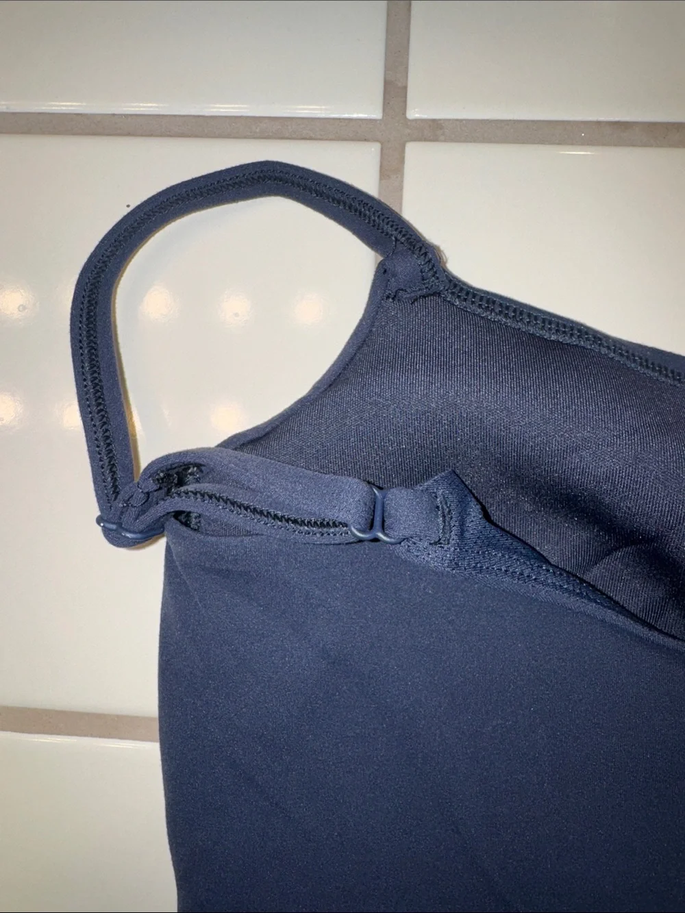 All In Motion Navy Ruched Bralette with Adjustable Straps - Picture 3 of 5